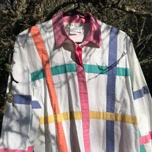 M Together! Pastel Striped Vintage Button Down